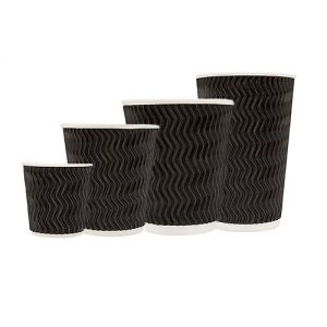 Tailored Packaging Charcoal Wave Embossed Coffee Cups
