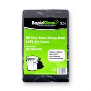 RapidClean Extra Heavy Duty Black LDPE Garbage Bags